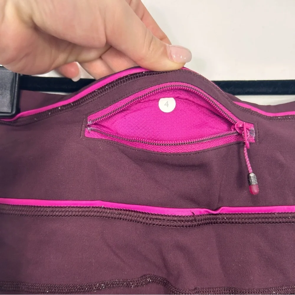 LULULEMON maroon 7/8ths length leggings V10 - Picture 3 of 10
